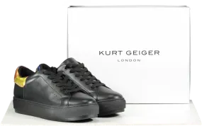 Kurt Geiger Black Laney Eagle Rainbow Detail Trainers BNIB UK 5 EU 38 👠