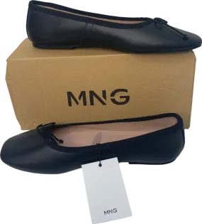 MANGO Black Bow Leather Ballerina UK 5 EU 38 👠