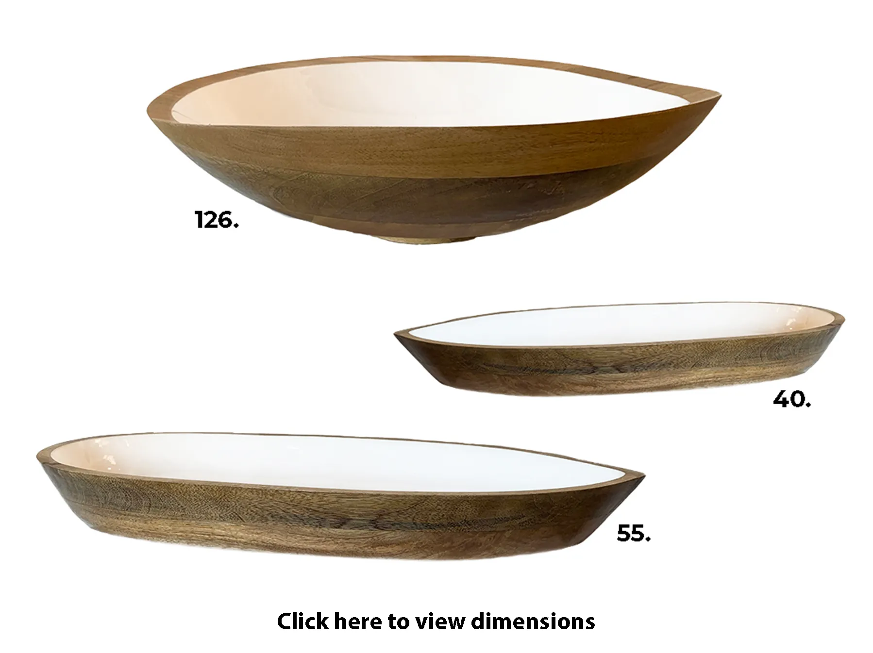 Mango Wood & White Enamel Bowls