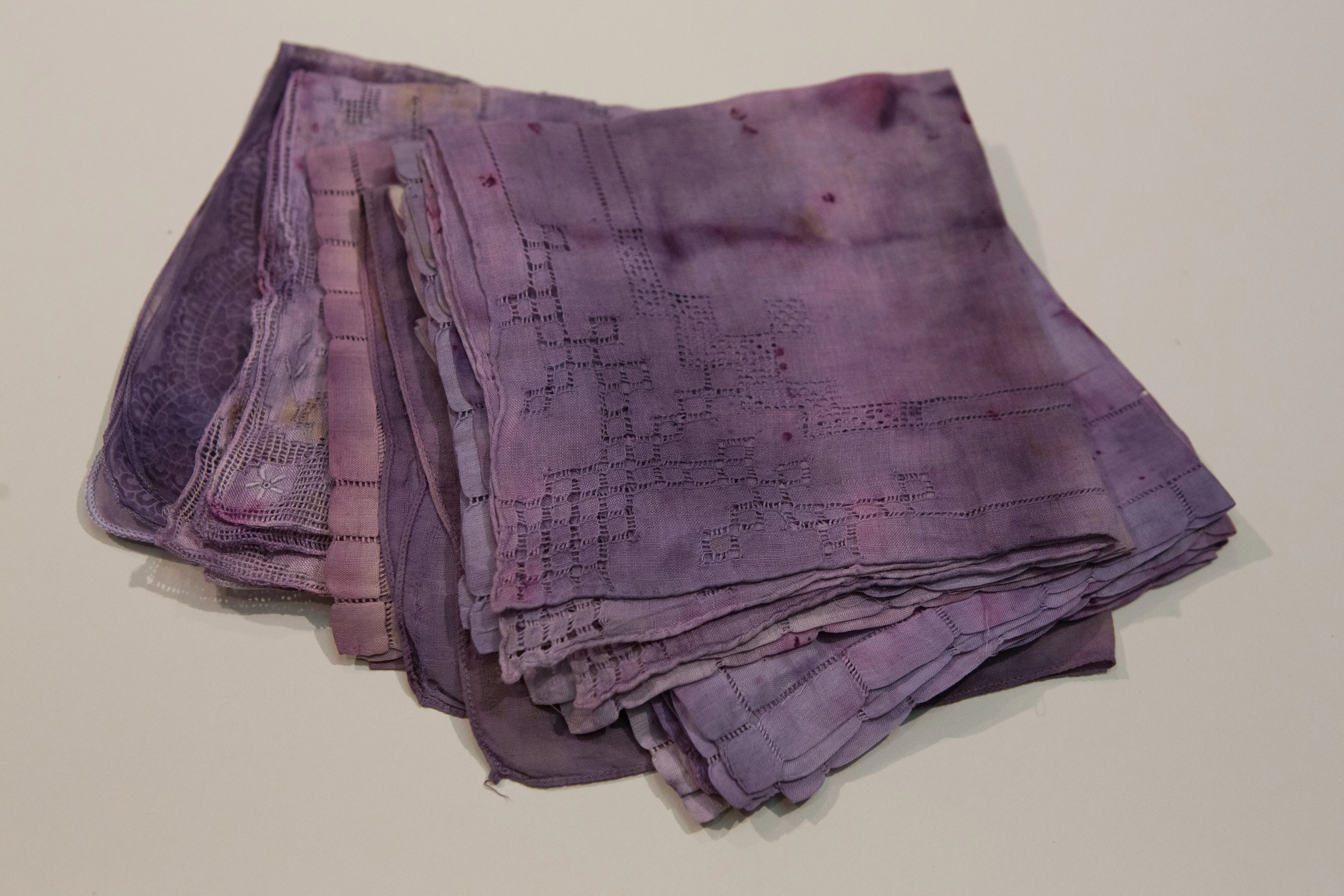 Naturally dyed handkerchiefs