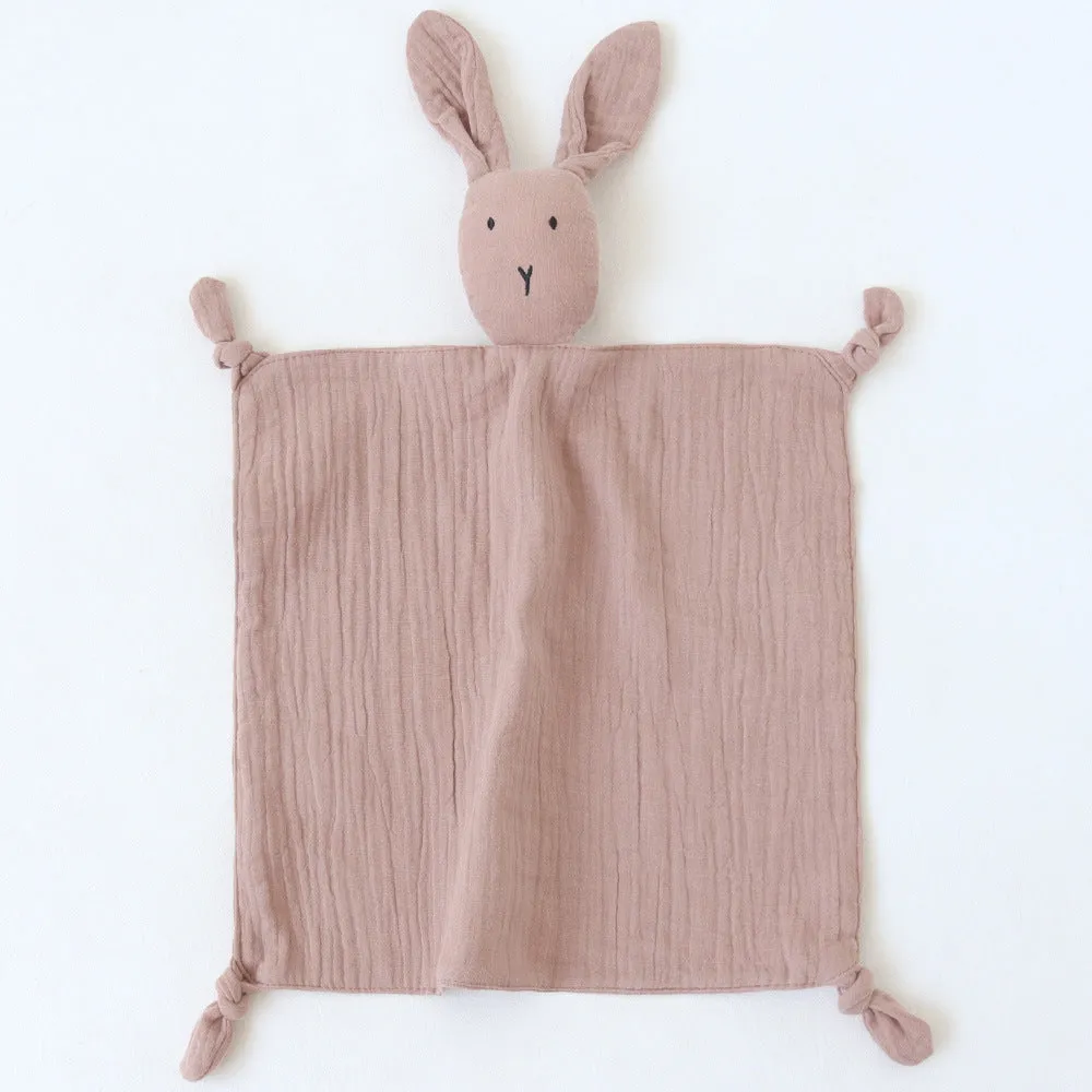 Newborn Baby Gauze Comforting Towel Baby Sleeping Doll Cotton Cute Rabbit Comforting Blanket