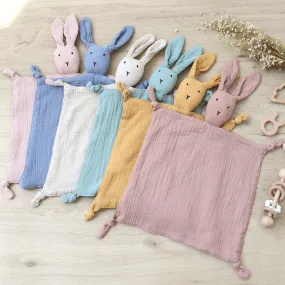 Newborn Baby Gauze Comforting Towel Baby Sleeping Doll Cotton Cute Rabbit Comforting Blanket