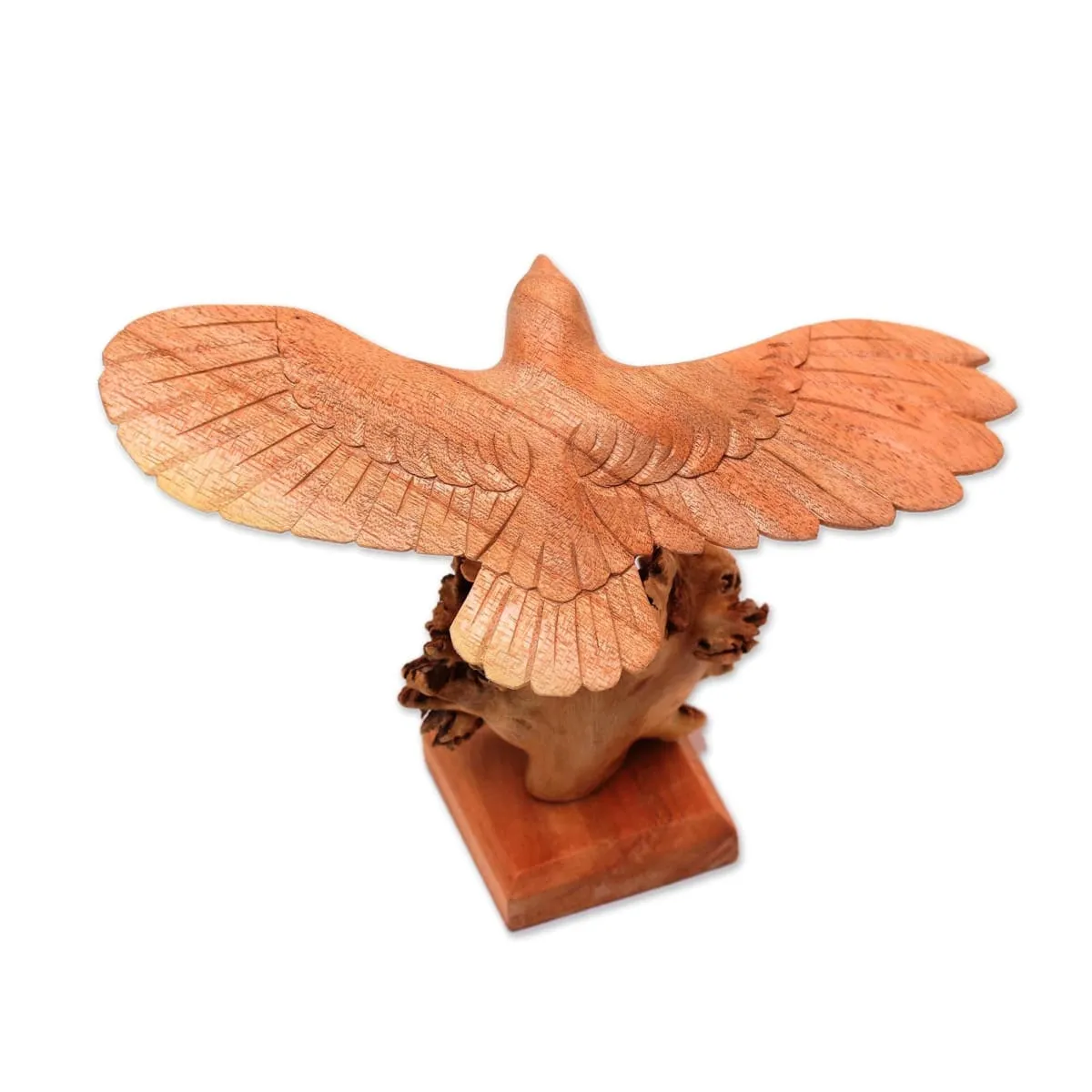 Novica Alighting Eagle Wood Sculpture