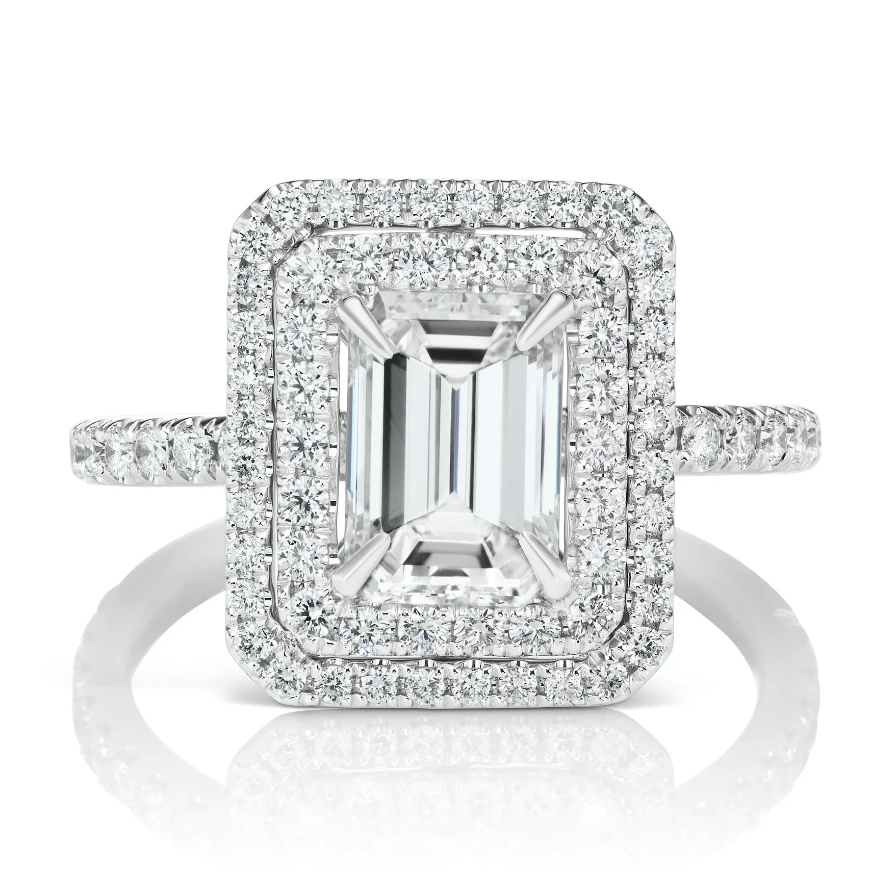 PAULA 3 CARAT EMERALD CUT G COLOR VS1 CLARITY DIAMOND ENGAGEMENT RING 18K WHITE GOLD GIA CERTIFIED 2 CT G VS1 BY MIKE NEKTA