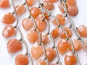 Peach Moonstone Mango shape briolette beads