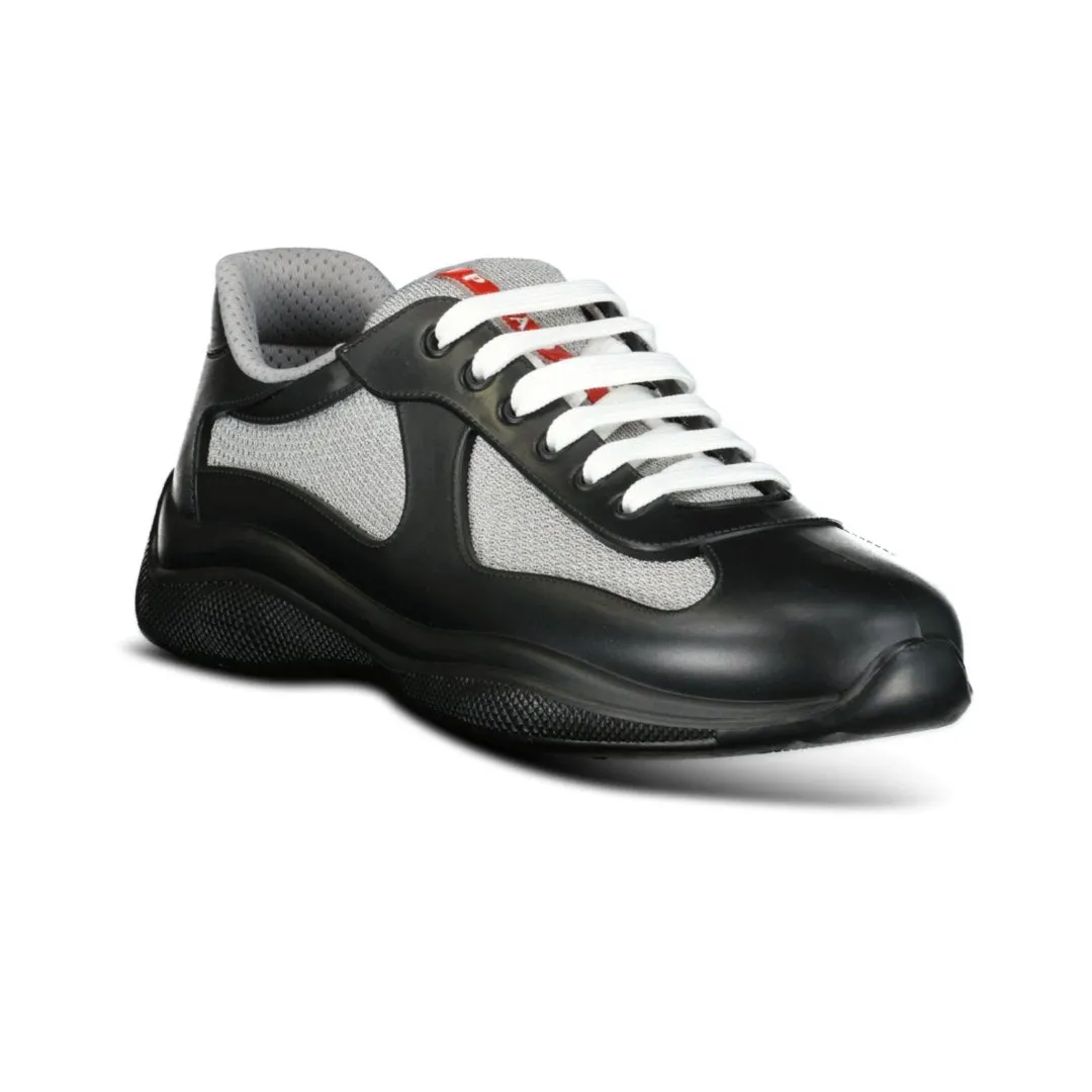 PRADA AMERICAS CUP MESH TRAINERS MATTE BLACK / GREY