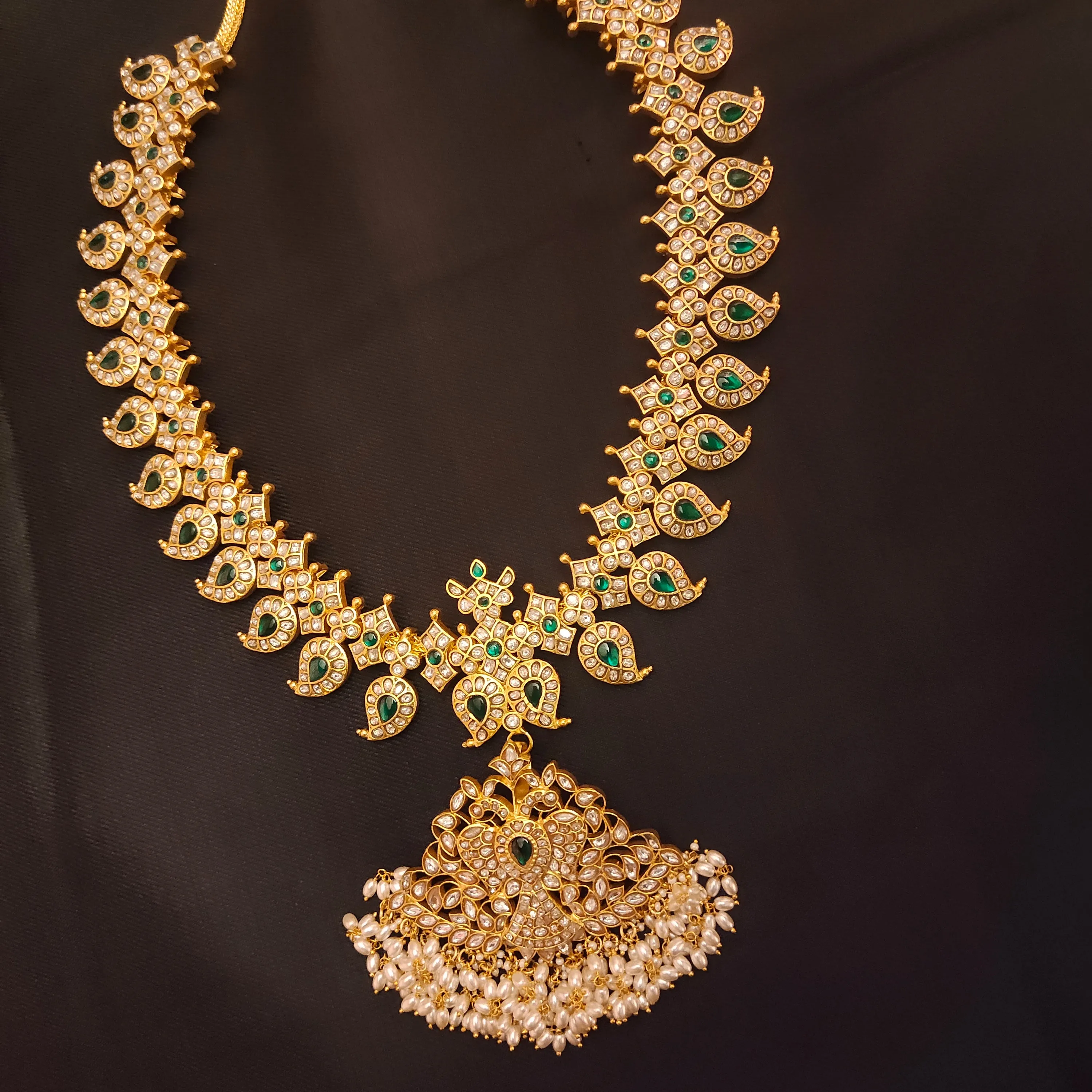 "Glamorous Elegance: The Polki Diamond Mango Haram Set by ASP Fashion Jewellery 09274575"