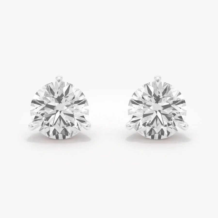 Round Brilliant Diamond Stud Earrings