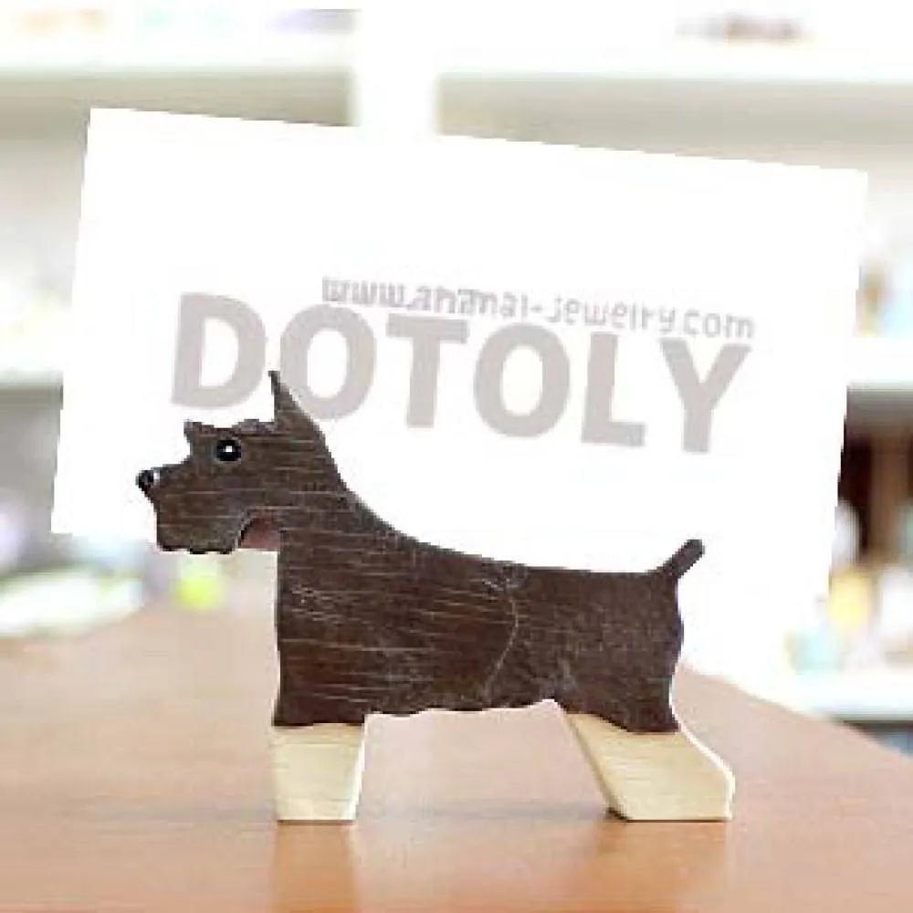 Schnauzer Shaped Animal Photo Business Card Stand Memo Holder | Gifts for Dog Lovers