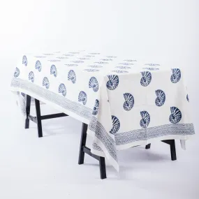 Seashell Blue Tablecloth