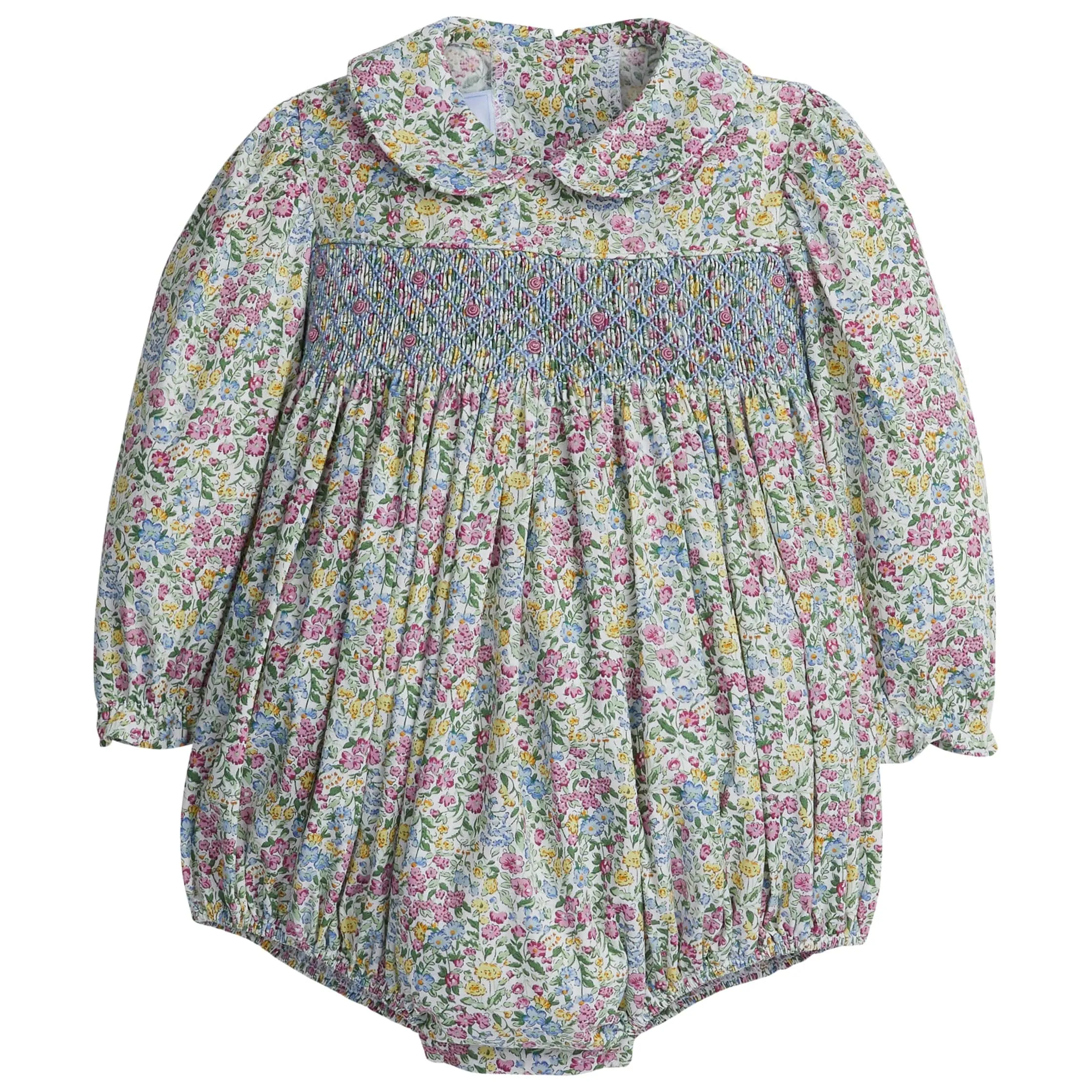 Smocked Charlotte Bubble - Green Gables Floral