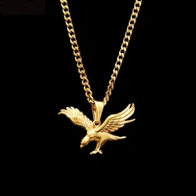 Stainless Steel Flying Eagle Pendant Necklace