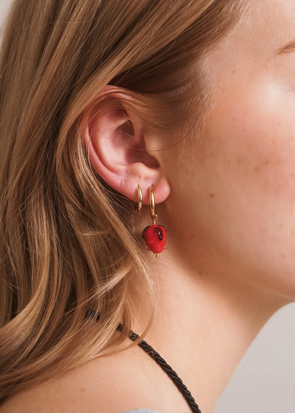 Strawberry Hoop Earring