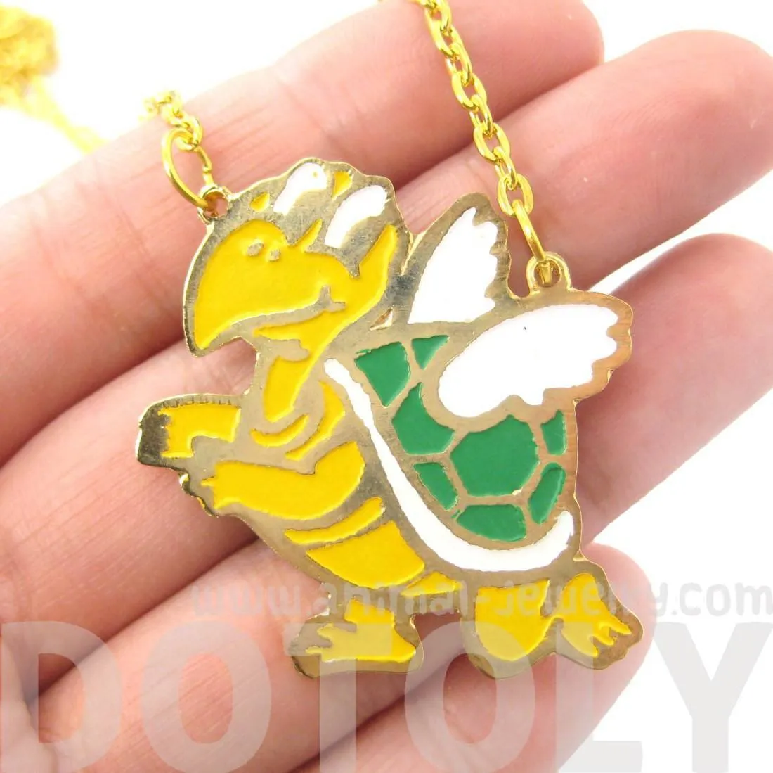 Super Mario Themed Koopa Troopa Turtle With Wings Pendant Necklace | Limited Edition