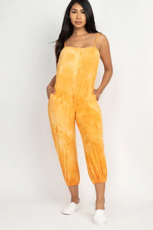 Tie Dye Spaghetti Strap Jumpsuit