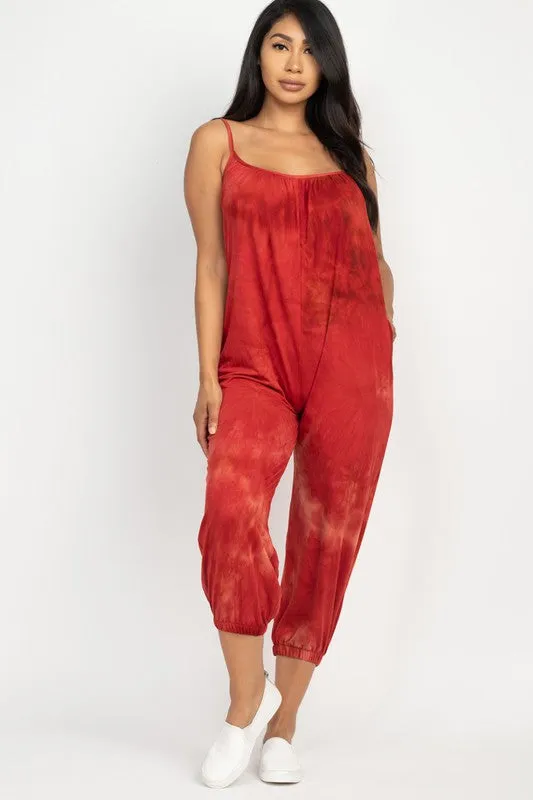 Tie Dye Spaghetti Strap Jumpsuit