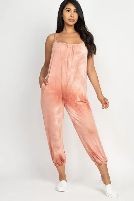 Tie Dye Spaghetti Strap Jumpsuit