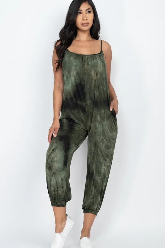 Tie Dye Spaghetti Strap Jumpsuit