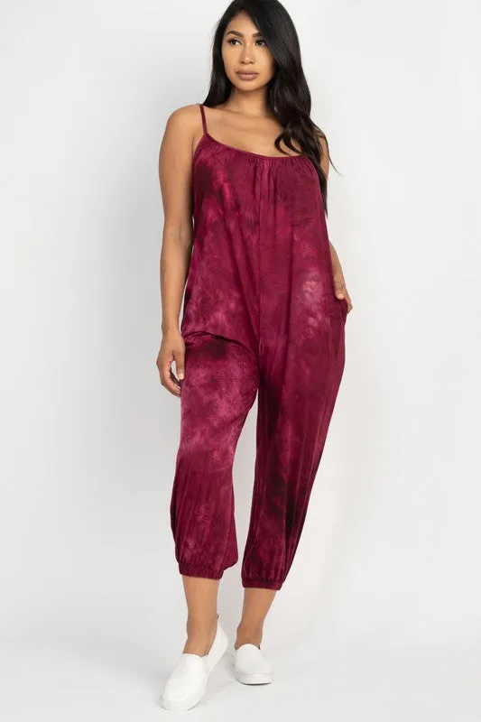 Tie Dye Spaghetti Strap Jumpsuit