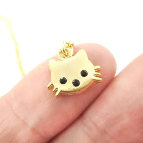 Tiny Kitty Cat Shaped Animal Charm Necklace in Gold | Animal Jewelry