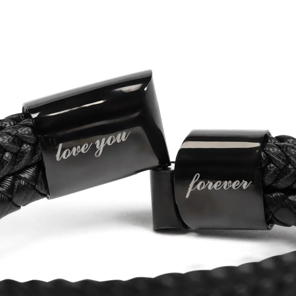 To My Man I Couldn't Imagine My Life Without You Braided Vegan Leather Men Bracelet