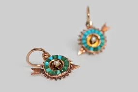 Victorian Target & Arrow Drop Earrings