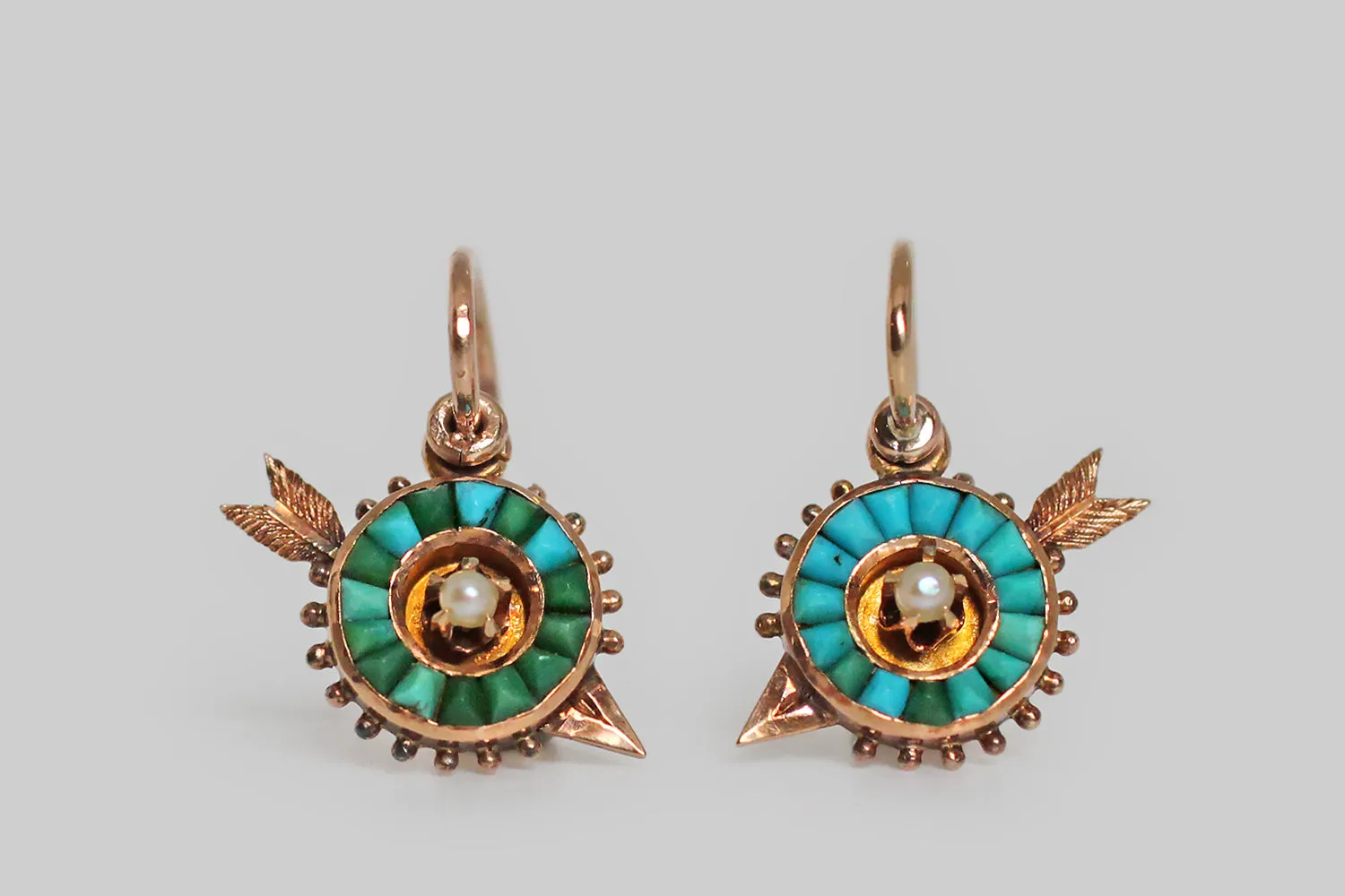 Victorian Target & Arrow Drop Earrings