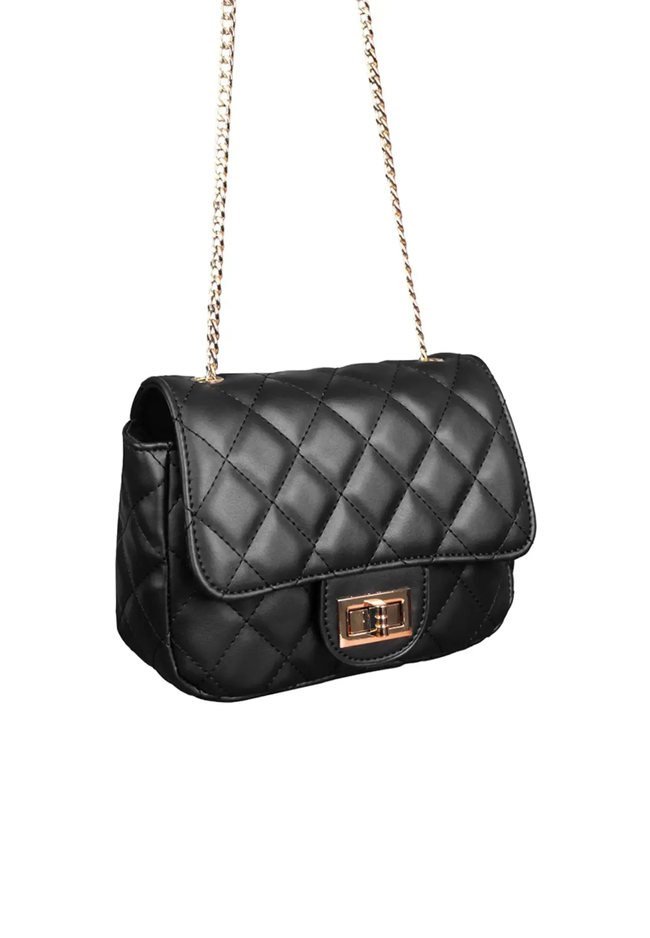 VOIR CHARLOTTE Quilted Vintage Chain Sling Bag