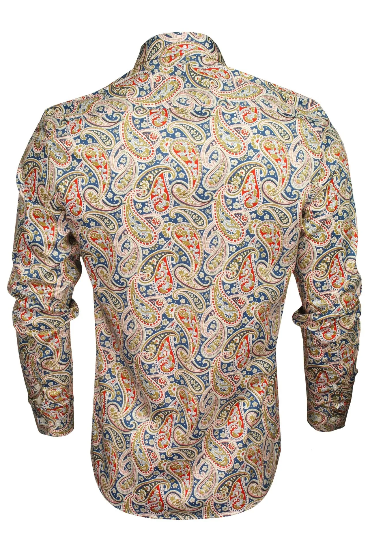 Xact Mens Long Sleeved Paisley Shirt - Slim Fit