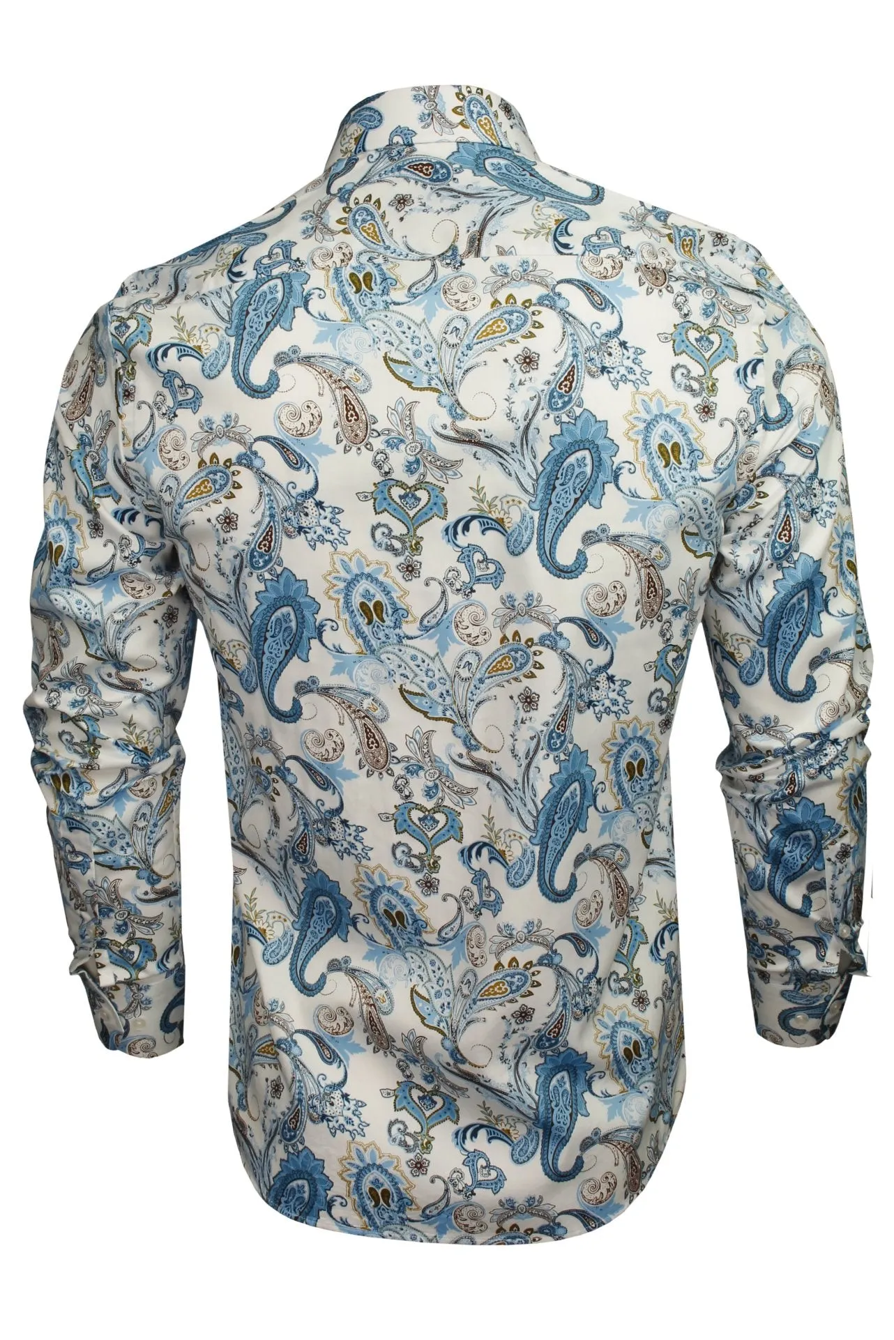 Xact Mens Long Sleeved Paisley Shirt - Slim Fit