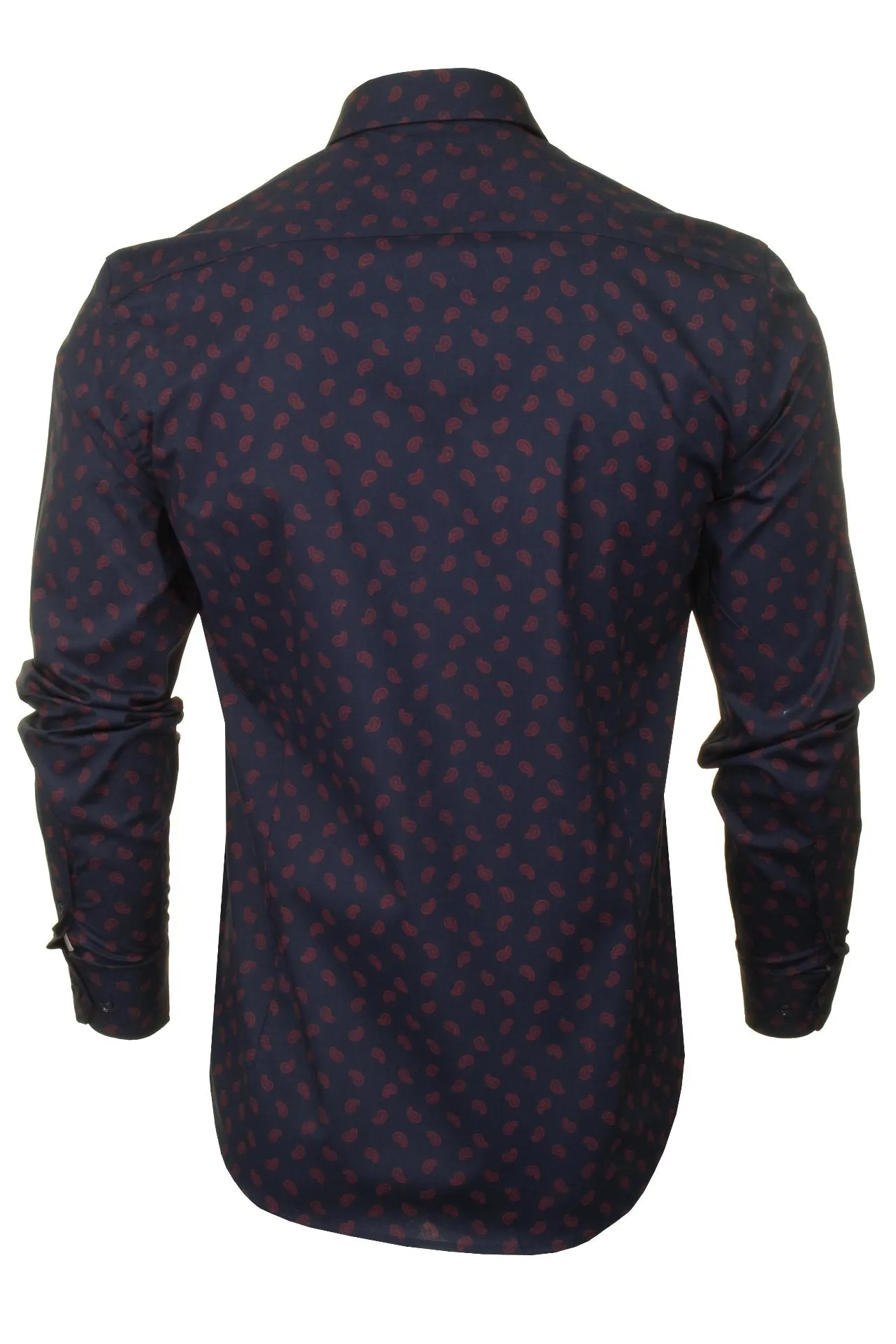 Xact Mens Long Sleeved Paisley Shirt - Slim Fit